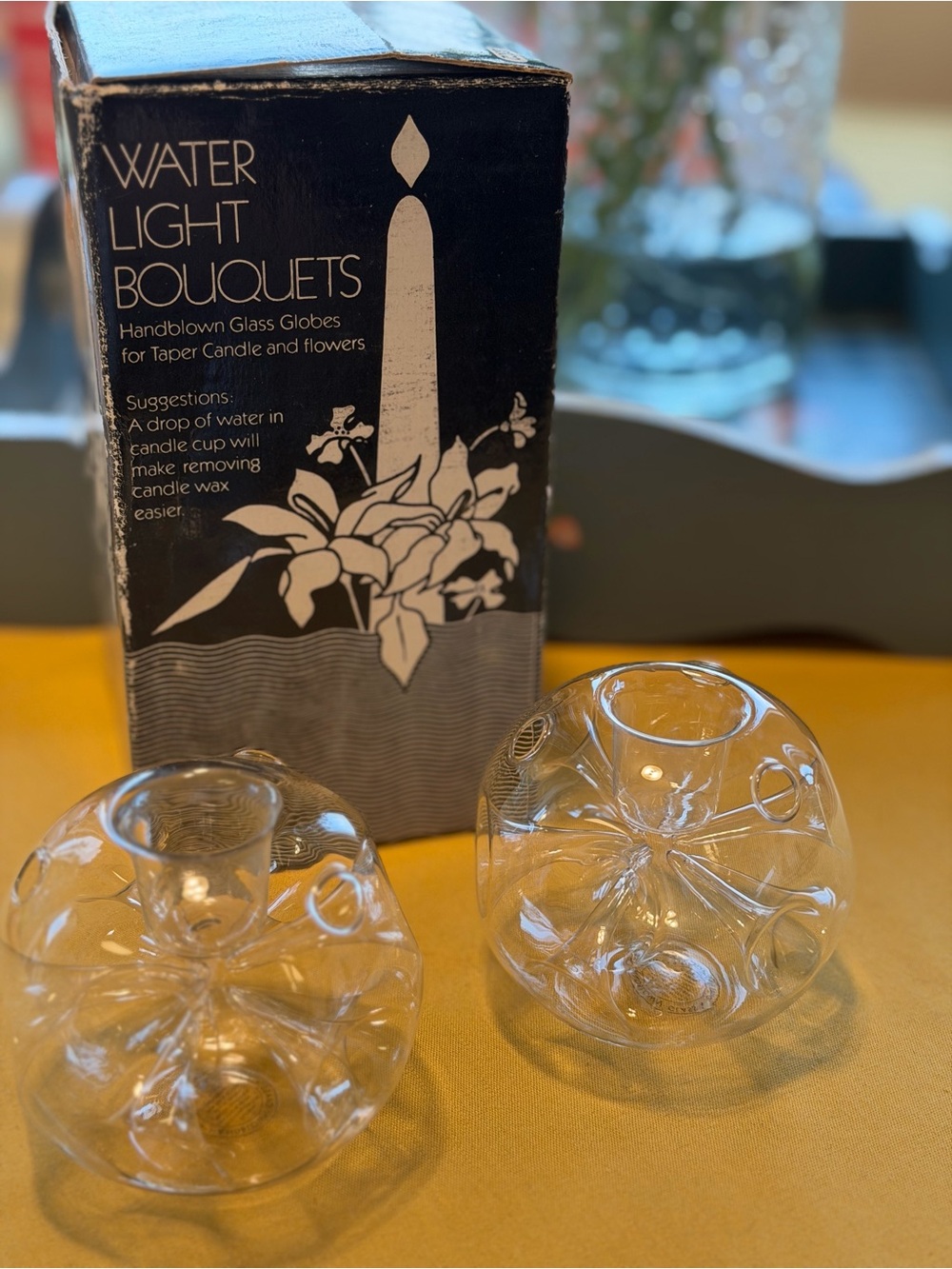 Two's Company Clear Handblown Glass Candle Cups